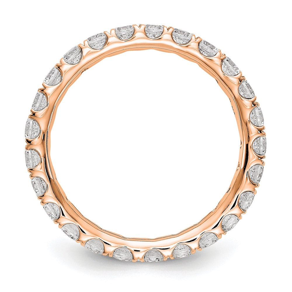 True Origin 14K Rose Gold 1 1/2 carat Lab Grown Diamond VS+ F+ Size 9 Complete Eternity Wedding Band Ring
