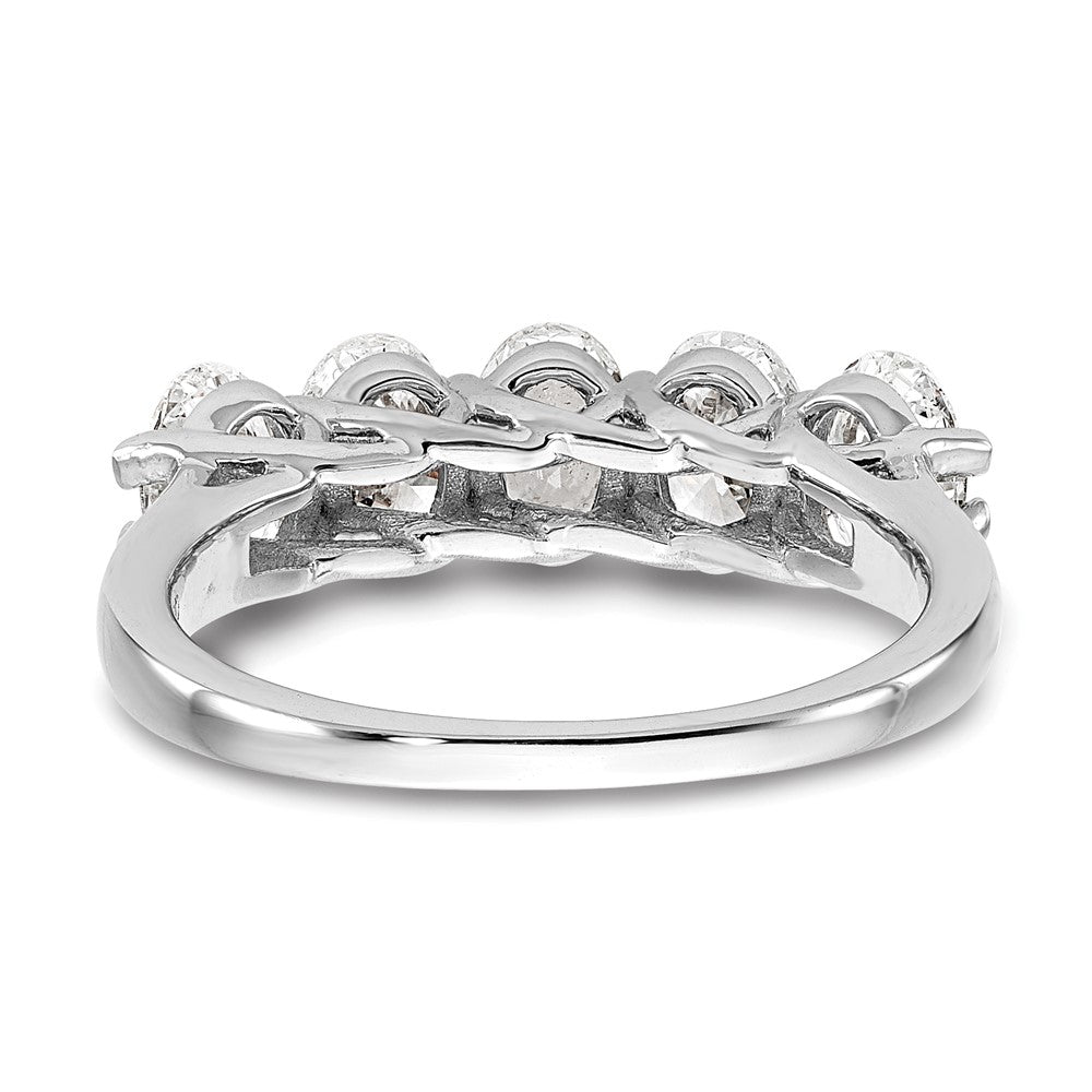 True Origin 14K White Gold 2 carat Lab Grown Diamond VS+ F+ Complete Oval Five Stone Ring