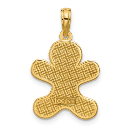 14K Yellow Gold Polished Gingerbread Man Pendant
