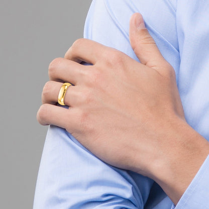 14K Yellow Gold 5.5mm LTW Half Round Wedding Band Ring