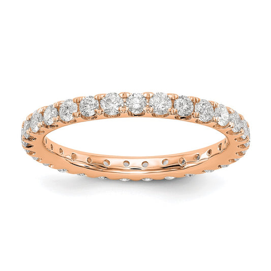 True Origin 14K Rose Gold 1 carat Lab Grown Diamond VS+ F+ Size 7.5 Complete Eternity Wedding Band Ring