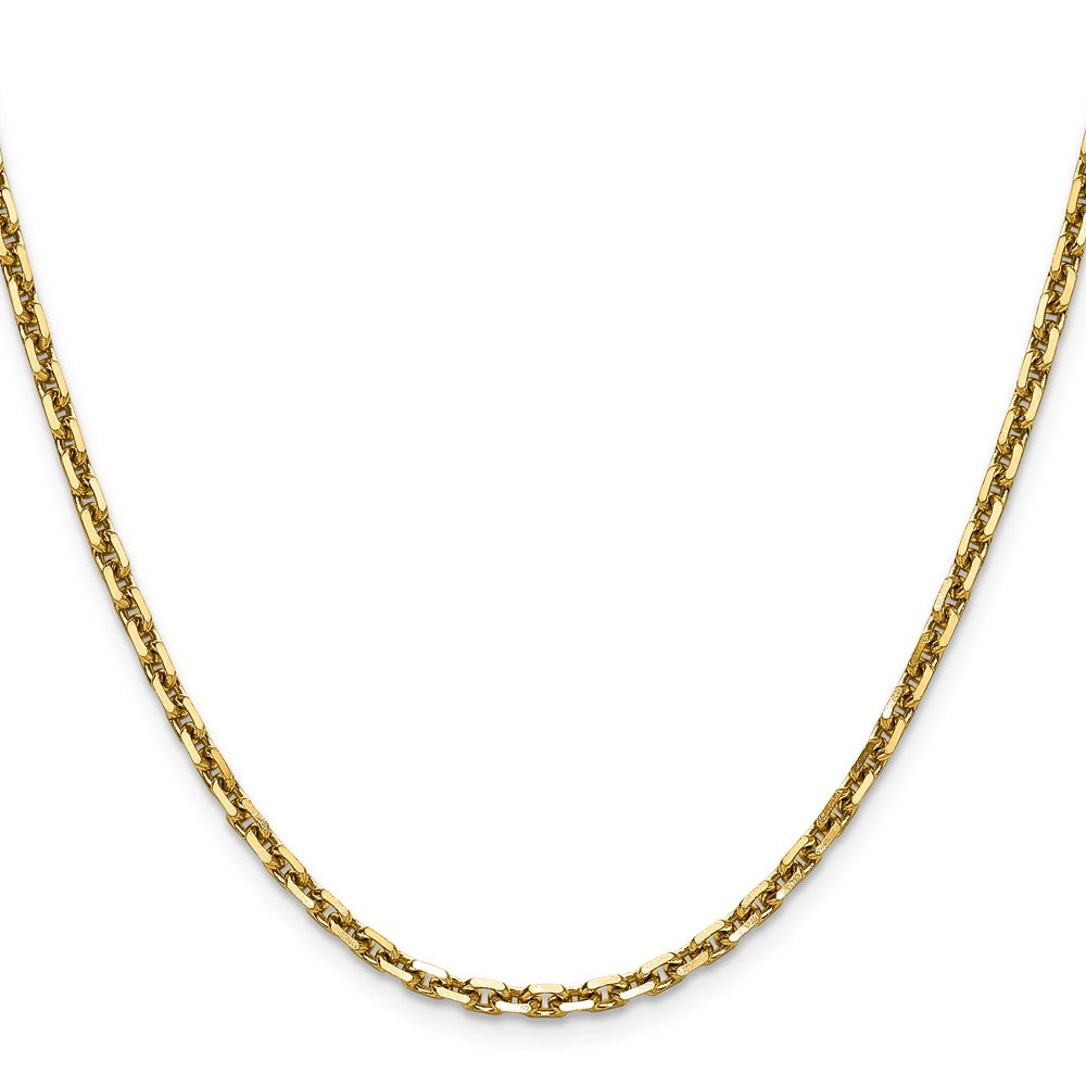 14K Yellow Gold 3.25mm D/C French Link 24 Inch Chain