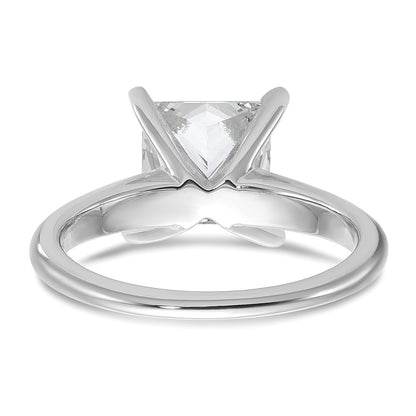 14K White Gold 3 carat Lab Grown Diamond VS+ F+ Princess Complete Solitaire Engagement Ring