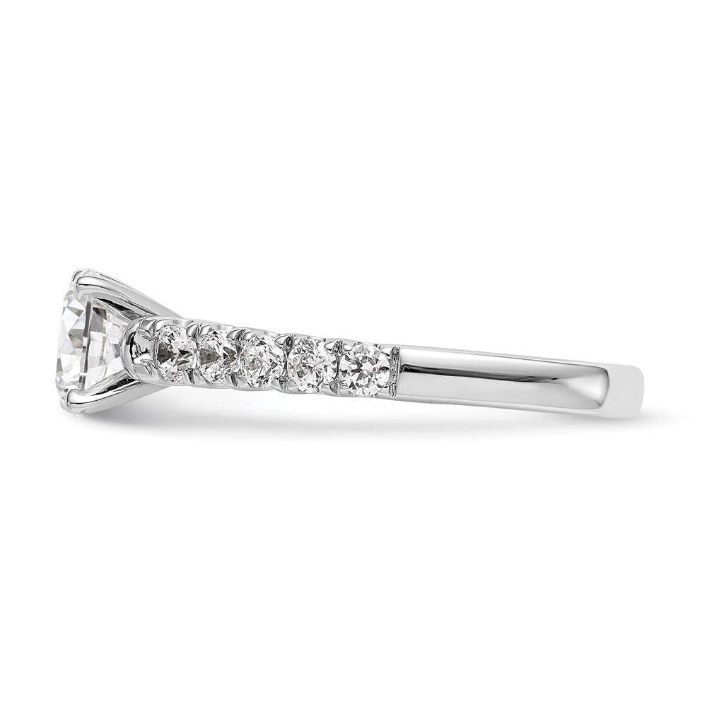 True Origin 14K White Gold 1/2 carat Lab Grown Diamond VS+ F+ Semi-Mount Peg Set Engagement Ring