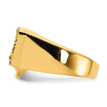 14K Yellow Gold AAA Diamond men's ring