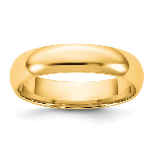 14K Yellow Gold 4.5mm LTW Comfort Fit Wedding Band Ring