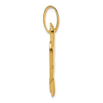 14K Yellow Gold Polished Fancy Link Geometric Dangle Pendant