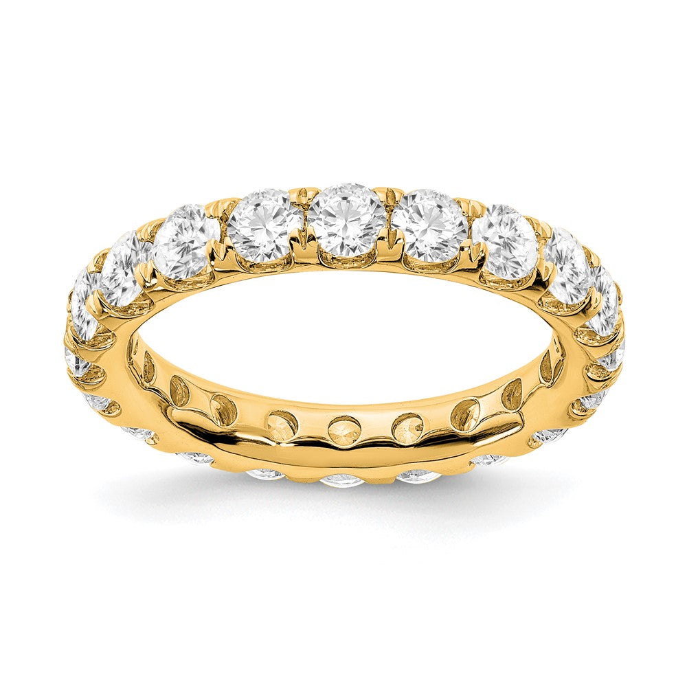 True Origin 14K Yellow Gold 3 carat Lab Grown Diamond VS+ F+ Size 4 Complete Eternity Wedding Band Ring