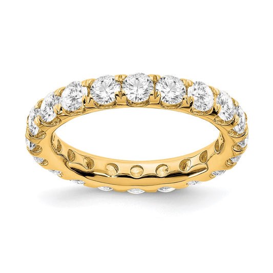 True Origin 14K Yellow Gold 3 carat Lab Grown Diamond VS+ F+ Size 4 Complete Eternity Wedding Band Ring