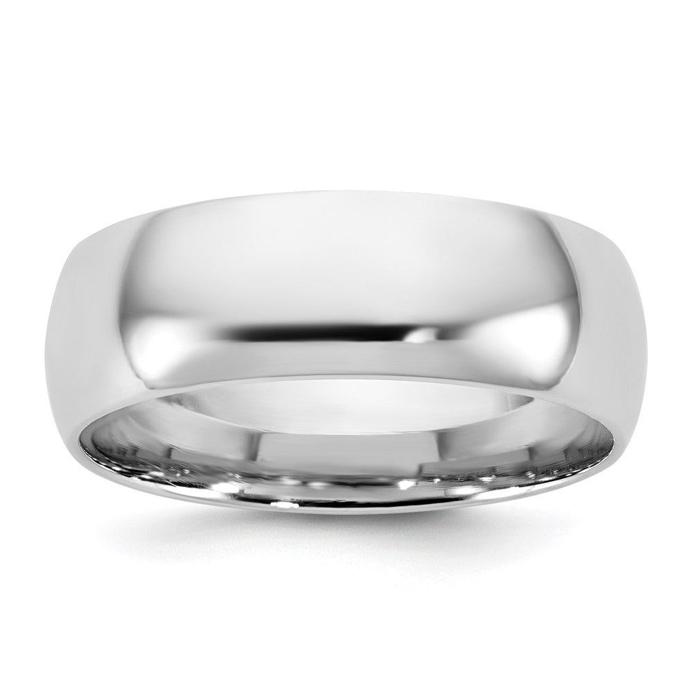 14k White Gold 6.5mm Standard Comfort Fit Wedding Band Ring