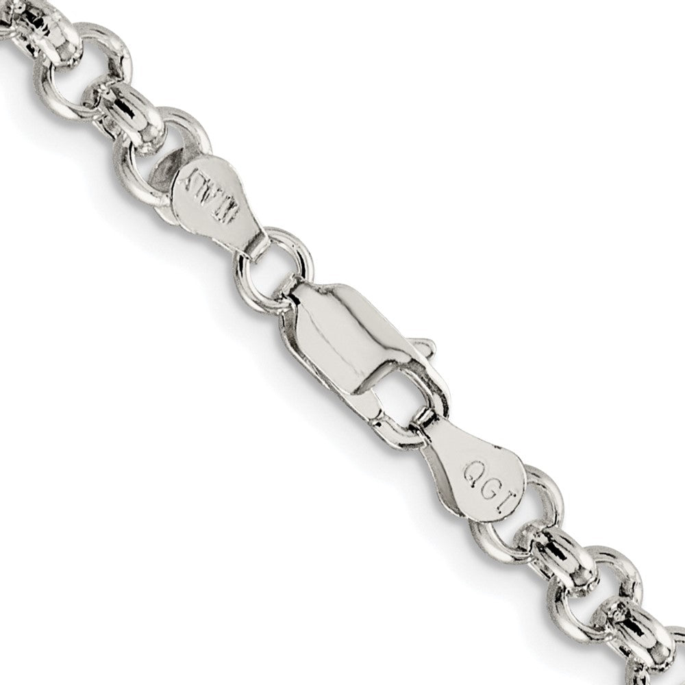 Sterling Silver Rhodium-plated 5mm Rolo 26 Inch Chain