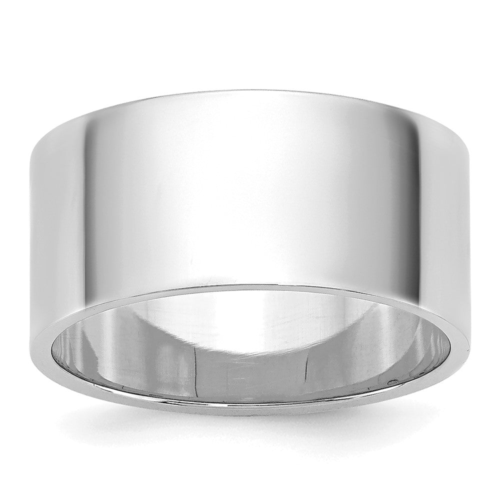 14k White Gold 9mm LTW Flat Wedding Band Ring