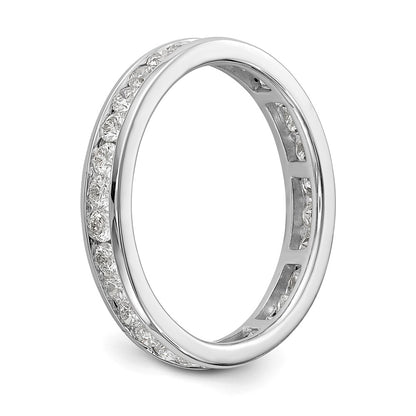 14K White Gold Polished Size 7.5 Channel-set 1 carat Diamond Complete Eternity Wedding Band Ring