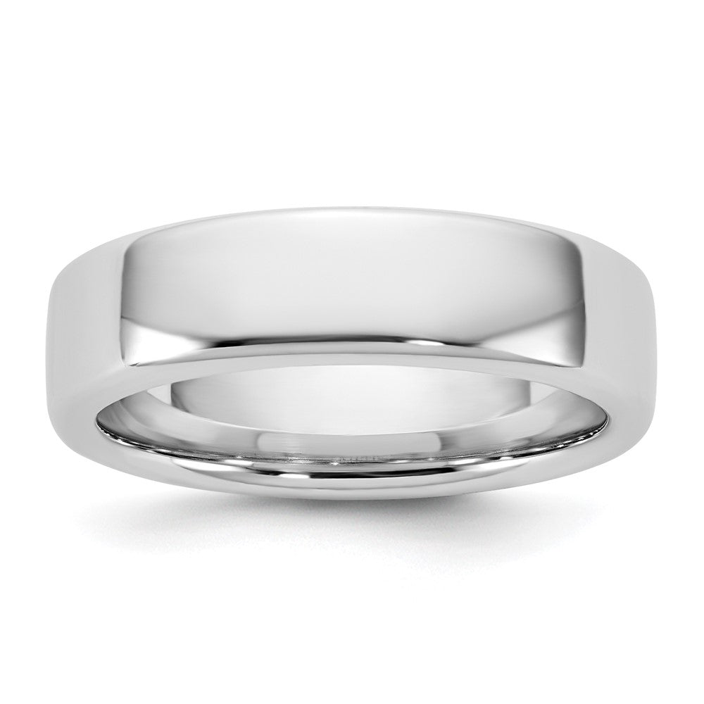 14k White Gold 5.5mm European Comfort Fit Wedding Band Ring