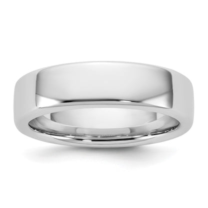 14k White Gold 5.5mm European Comfort Fit Wedding Band Ring
