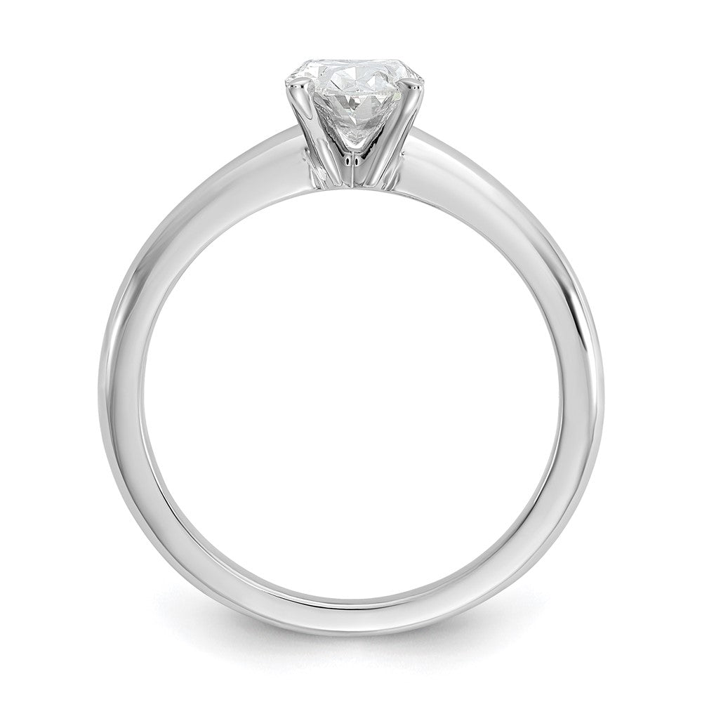 14K White Gold 1 carat Lab Grown Diamond VS+ F+ Oval Complete Solitaire Engagement Ring