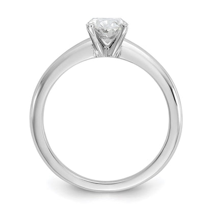14K White Gold 1 carat Lab Grown Diamond VS+ F+ Oval Complete Solitaire Engagement Ring