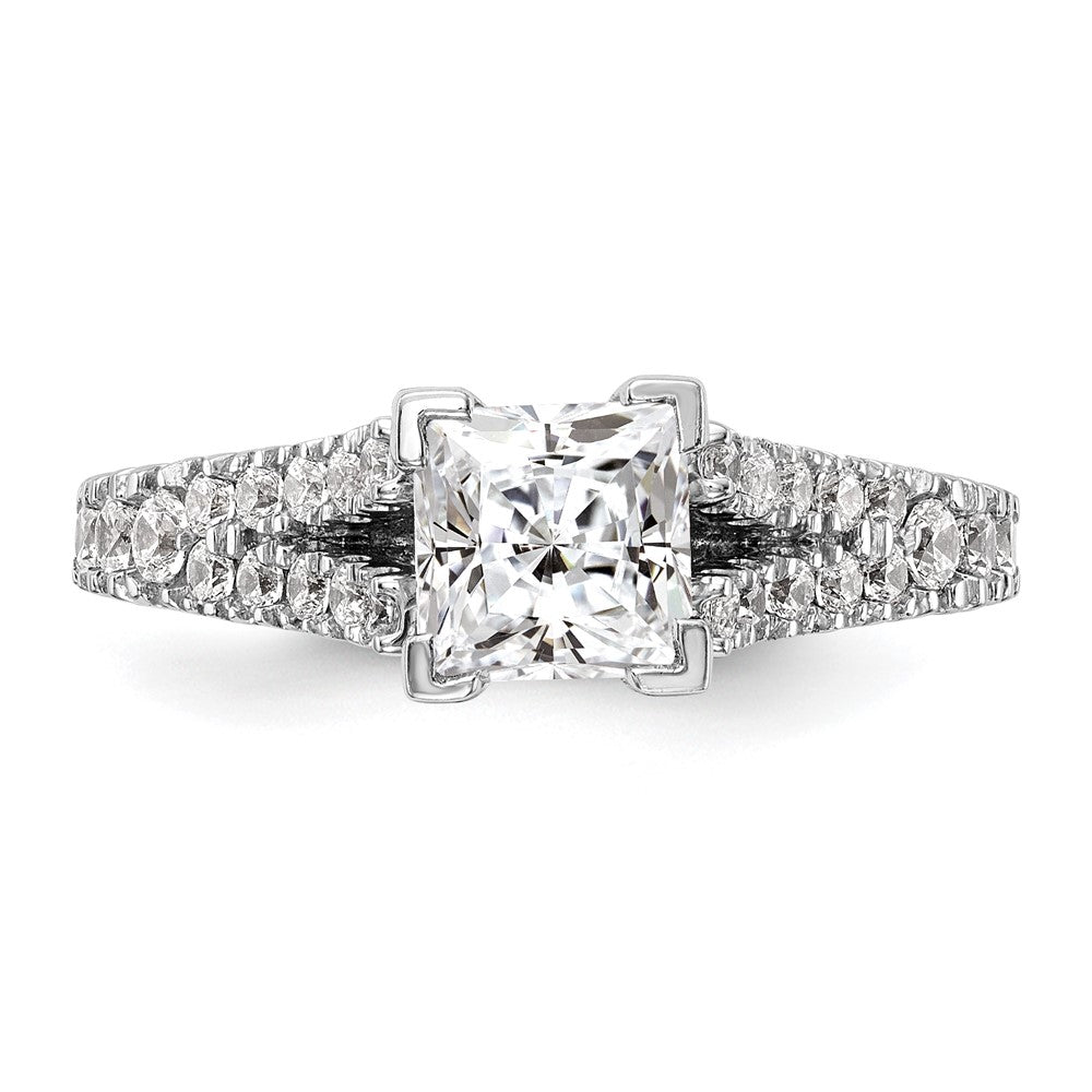 True Origin 14K White Gold 1/2 carat Lab Grown Diamond VS+ F+ Semi-Mount Peg Set Engagement Ring