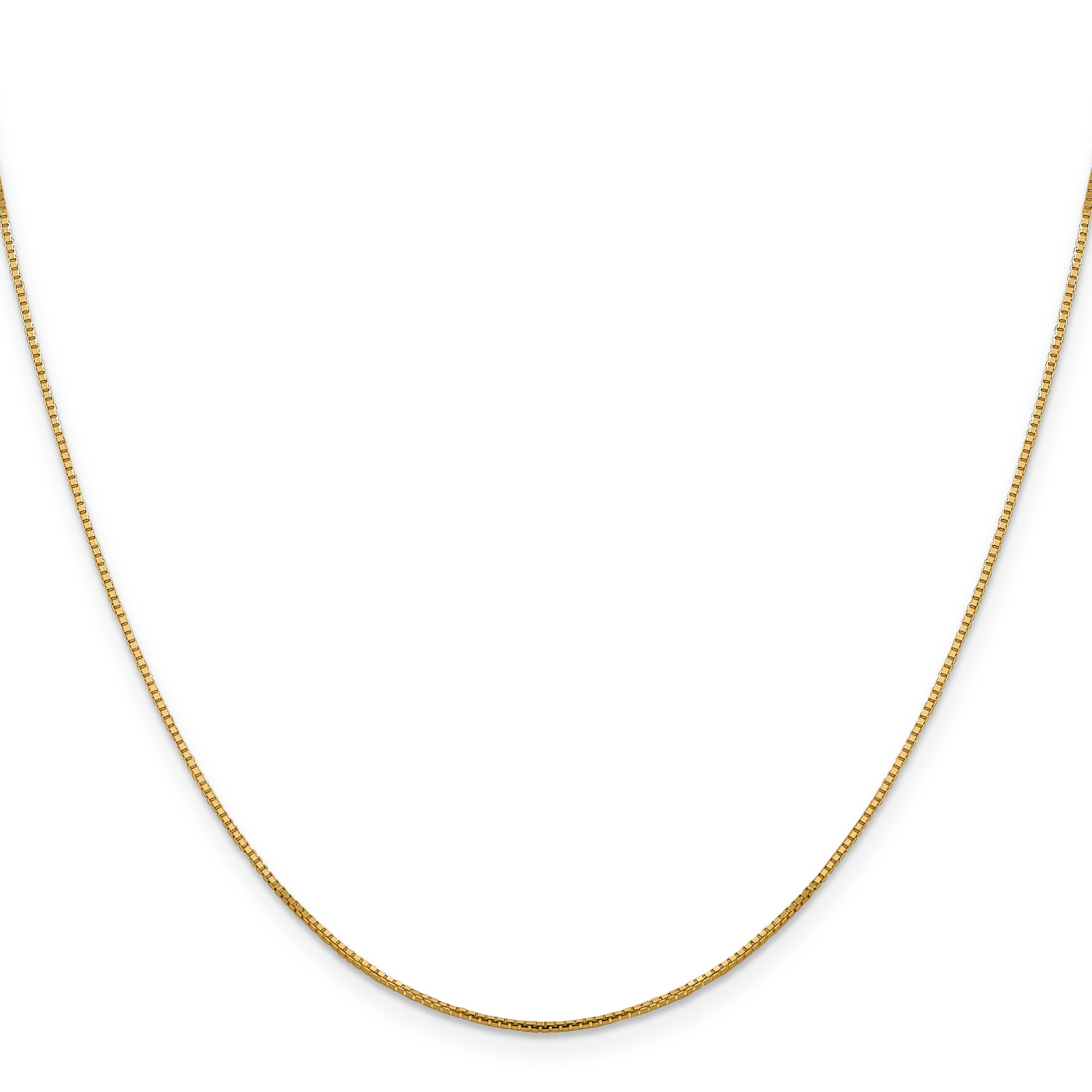 16 Inch 14K Yellow Gold 1mm Sparkle Octagonal Box Chain Necklace