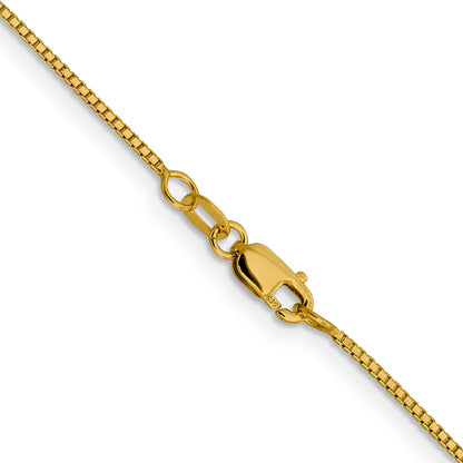 16 Inch 14K Yellow Gold 1mm Sparkle Octagonal Box Chain Necklace