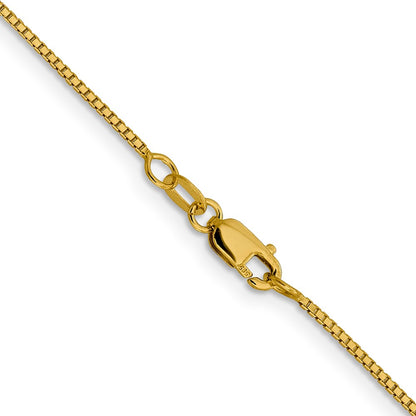 2 Inch 14K Yellow Gold 1mm Sparkle Octagonal Box Chain Necklace
