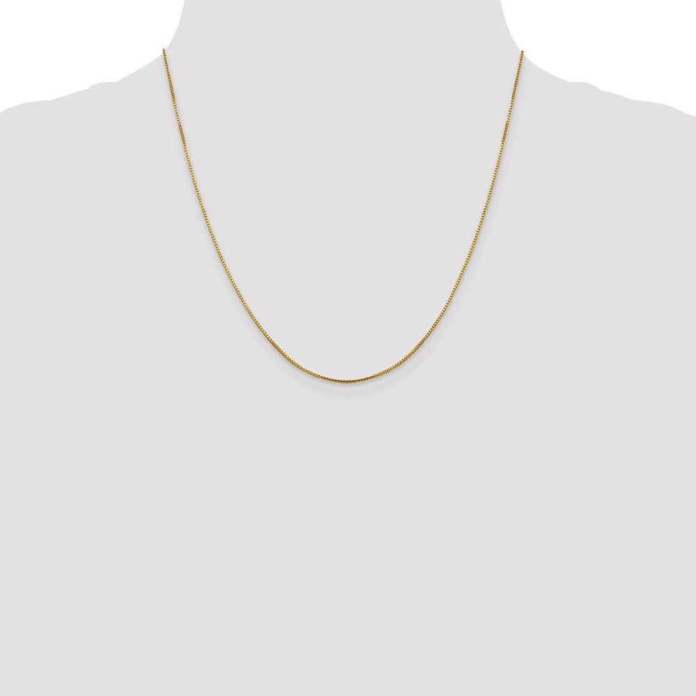 2 Inch 14K Yellow Gold 1mm Sparkle Octagonal Box Chain Necklace