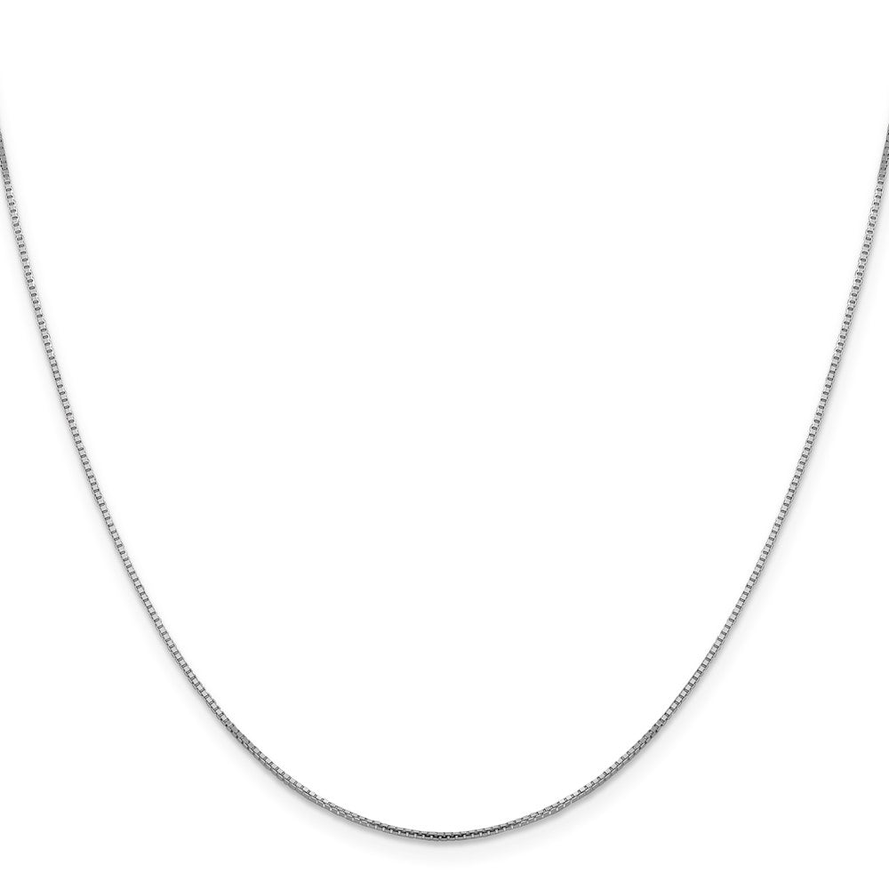 16 Inch 14K White Gold 1mm Sparkle Octagonal Box Chain Necklace