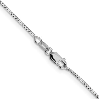 16 Inch 14K White Gold 1mm Sparkle Octagonal Box Chain Necklace