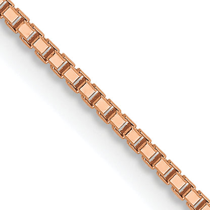 2 Inch 14K Rose Gold 1mm Sparkle Octagonal Box Chain Necklace