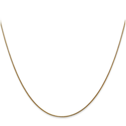 18 Inch 14K Yellow Gold .8mm Round Snake Chain Necklace