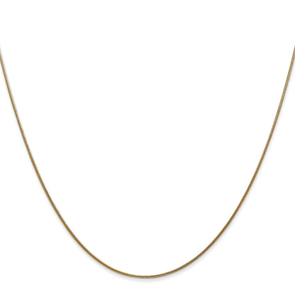 16 Inch 14K Yellow Gold .8mm Round Snake Chain Necklace