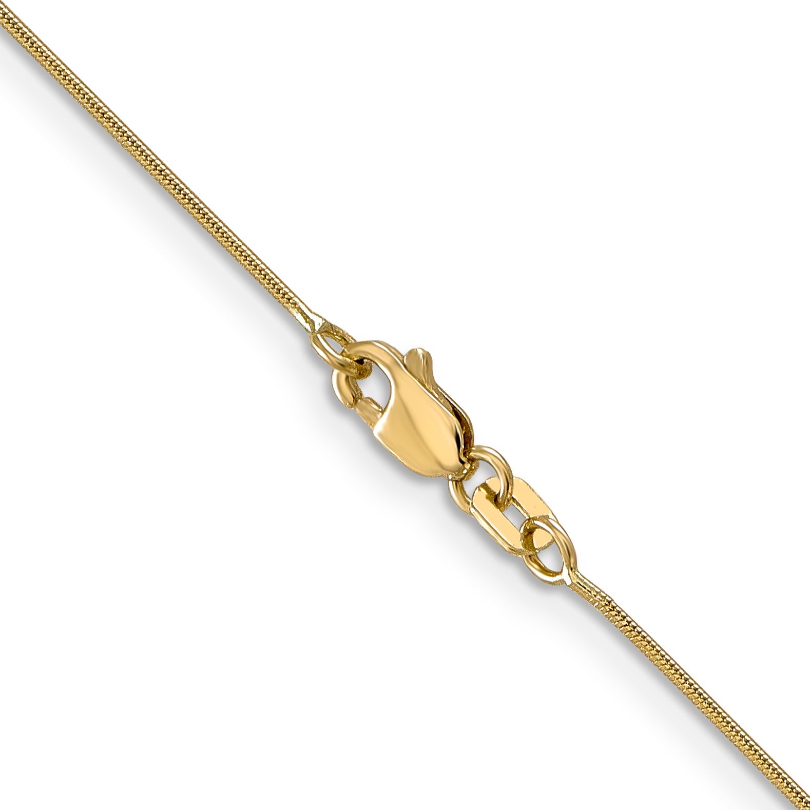16 Inch 14K Yellow Gold .8mm Round Snake Chain Necklace