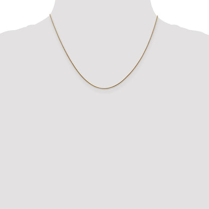18 Inch 14K Yellow Gold .8mm Round Snake Chain Necklace