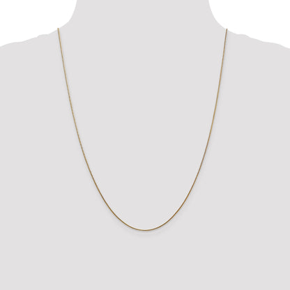 24 Inch 14K Yellow Gold .8mm Round Snake Chain Necklace