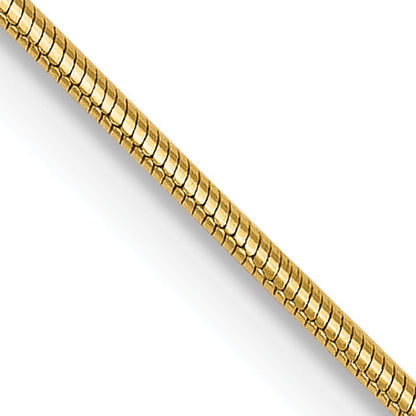 24 Inch 14K Yellow Gold .8mm Round Snake Chain Necklace