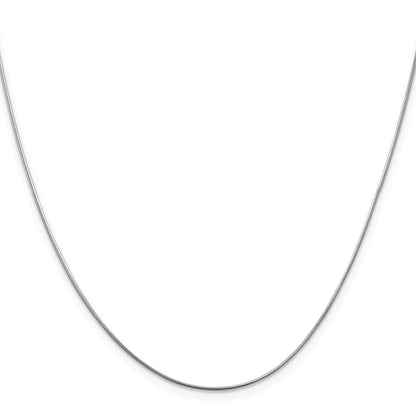 2 Inch 14K White Gold .8mm Round Snake Chain Necklace