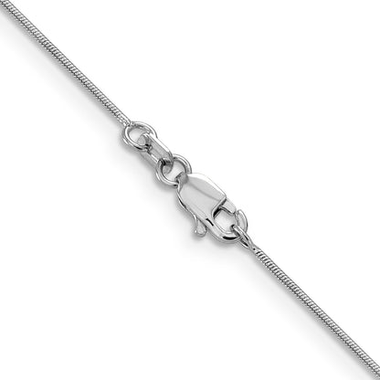 16 Inch 14K White Gold .8mm Round Snake Chain Necklace