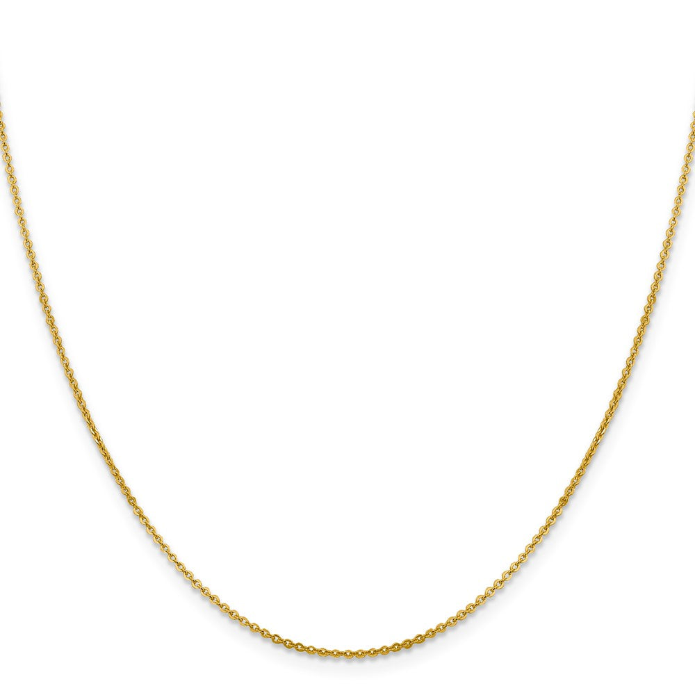 16 Inch 14K Yellow Gold 1.4mm Flat Cable Chain Necklace
