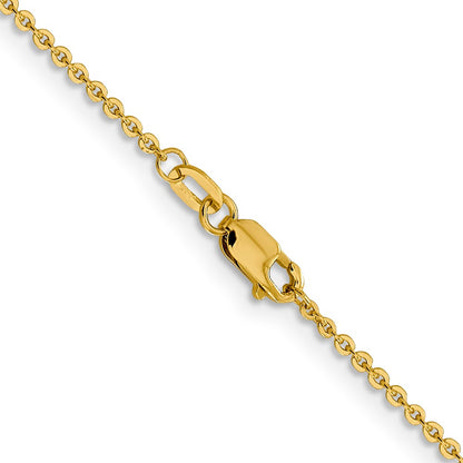 16 Inch 14K Yellow Gold 1.4mm Flat Cable Chain Necklace