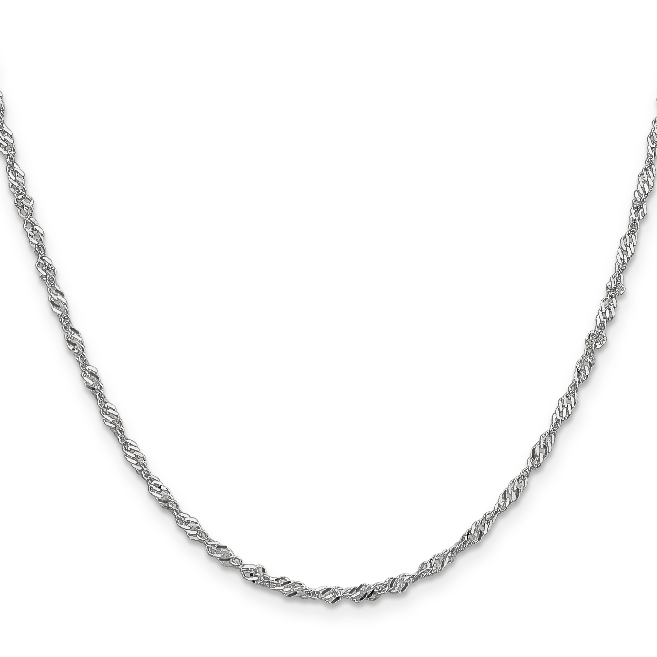 18 Inch 14K White Gold 1.9mm Singapore Chain Necklace