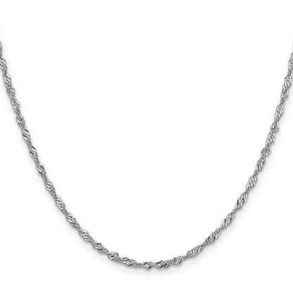 18 Inch 14K White Gold 1.9mm Singapore Chain Necklace