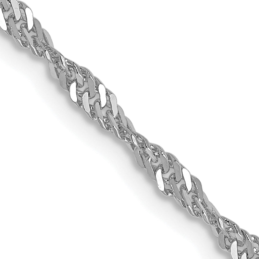 16 Inch 14K White Gold 1.9mm Singapore Chain Necklace