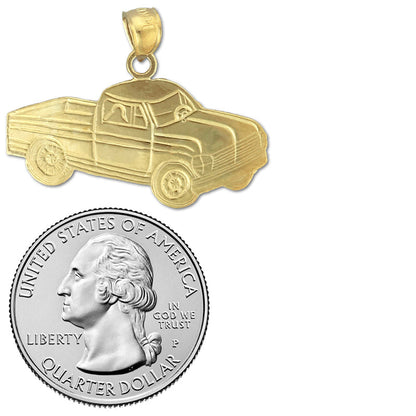 14K Gold Pickup Truck Pendant
