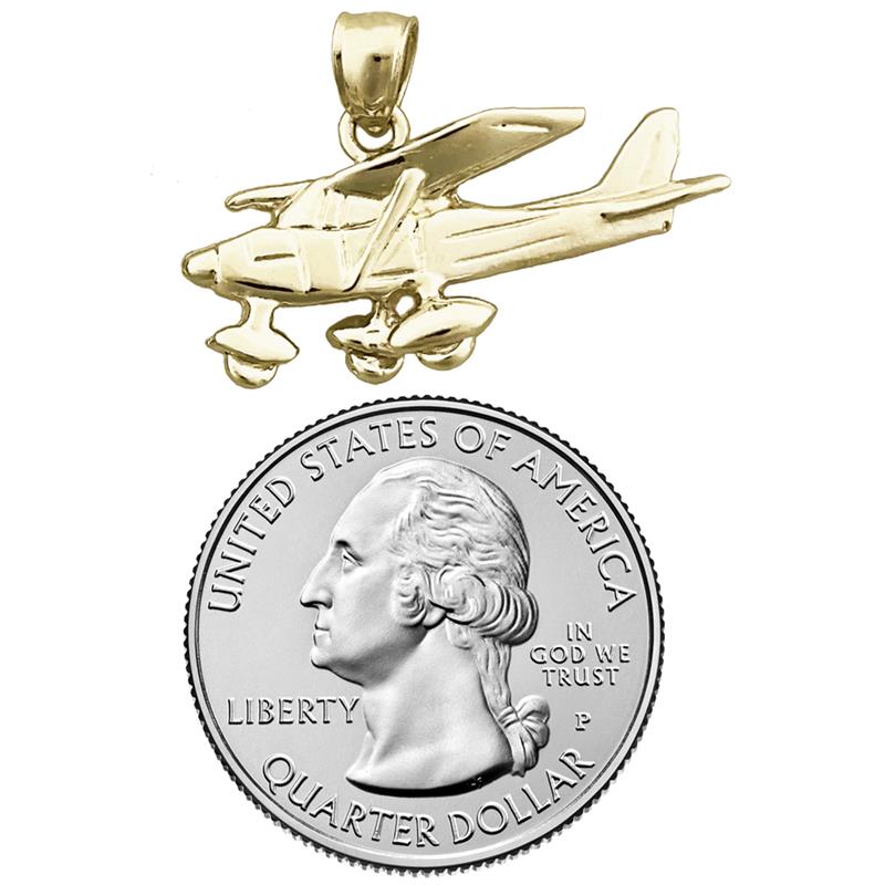 14K Gold Cessna 182 Plane Pendant