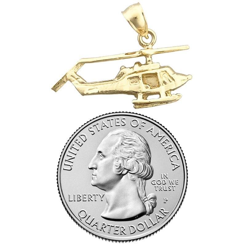 14K Gold Bell Helicopter Pendant