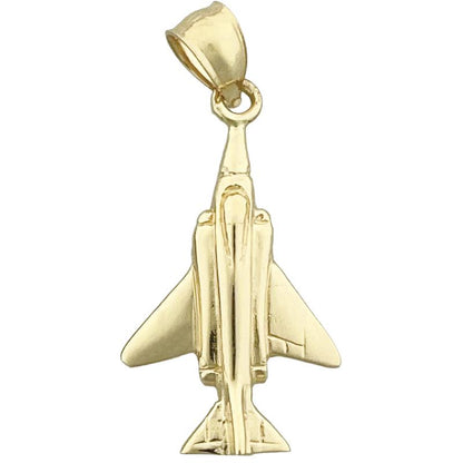 14K Gold F-4 Phantom Fighter Jet Charm