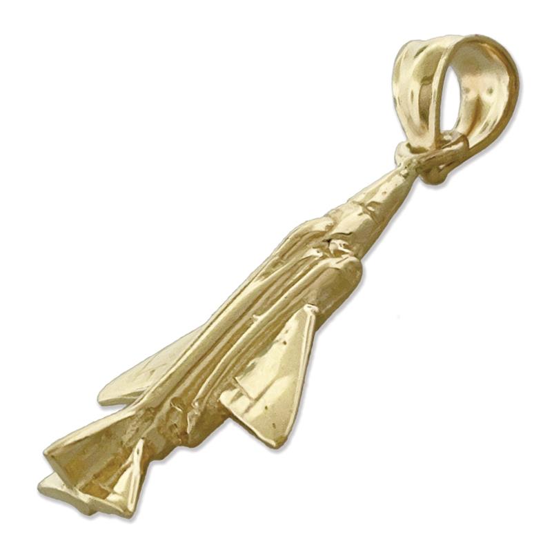 14K Gold F-4 Phantom Fighter Jet Charm