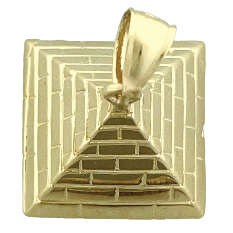 14K Gold 3D Egyptian Pyramid Pendant