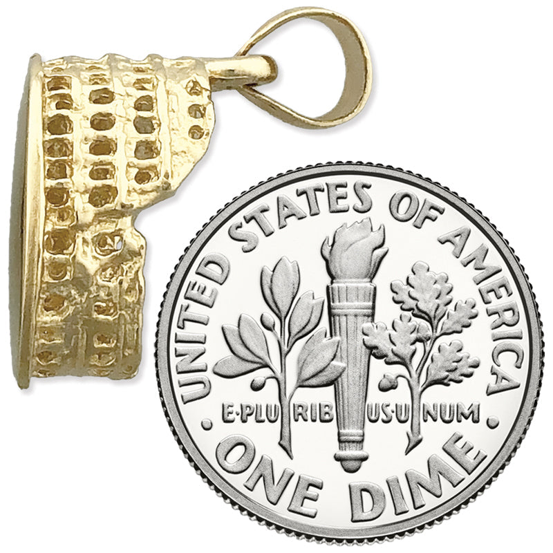 14K Gold 3D Roman Colosseum Charm