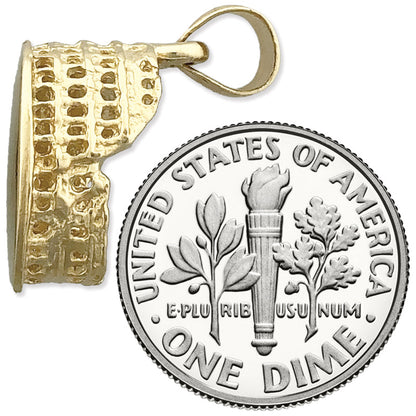 14K Gold 3D Roman Colosseum Charm